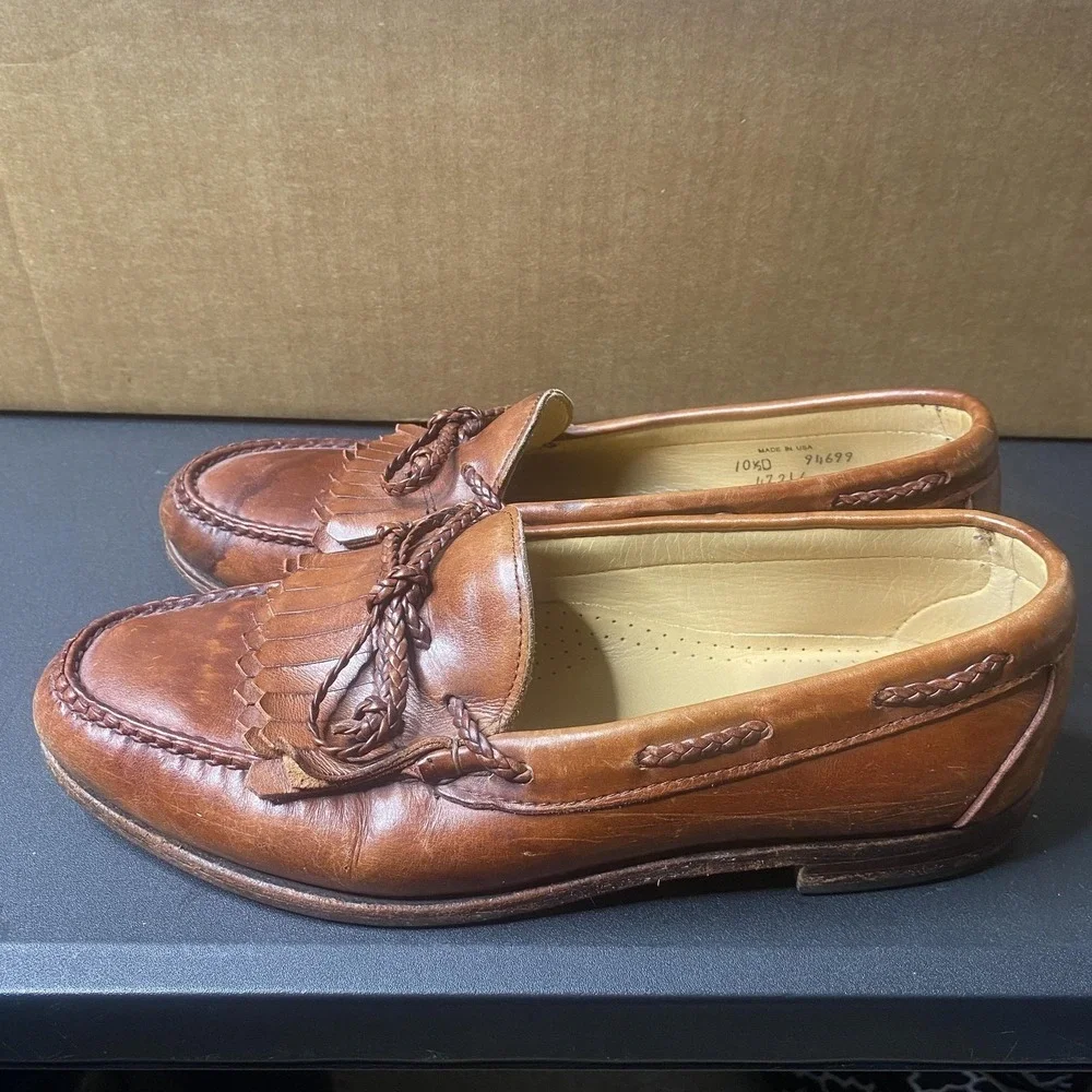 Allen Edmonds Woodstock Shoes Mens Size 10.5 D Brown Kiltie Tassel Loafers USA